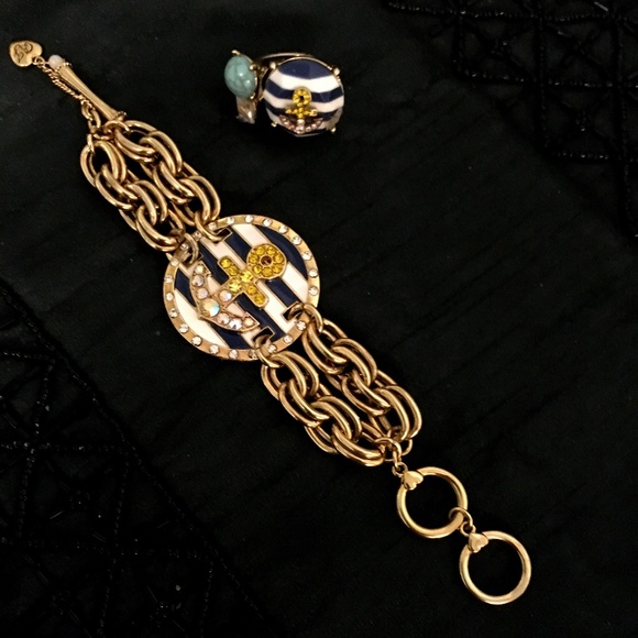 Authentic Vintage Betsey Johnson “Anchor “ Bracelet and Ring Set - Picture 1 of 2